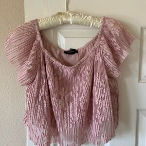 Forever21 lace flutter sleeve fairy cropped top